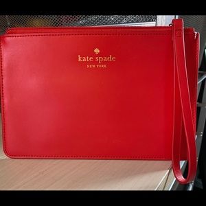 kate spade Red Leather Clutch